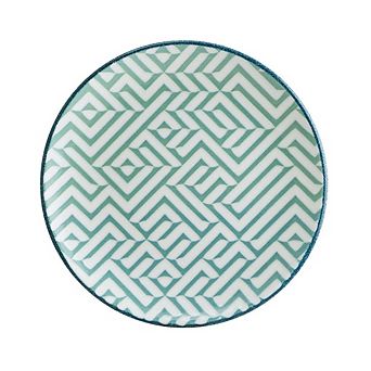 Chevron dia.10" Round Decorated Porcelain Plate (Set of 4)