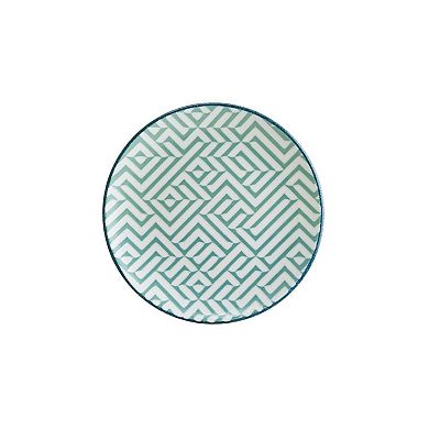 Chevron dia.10" Round Decorated Porcelain Plate (Set of 4)