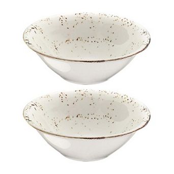 Grain dia.8" h:2.5" 30 oz. Round Decorated Porcelain Bowl (Set of 2)