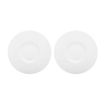 Porcelain Madrid dia.12.25" Round White Porcelain Plate (Set of 2)