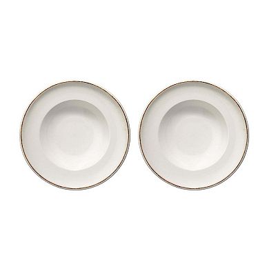 Retro dia.11.75" h:2.5" 19 oz. Round Decorated Porcelain Bowl (Set of 2)
