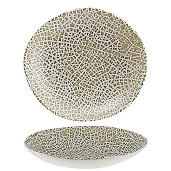 Lapya Wood 10.25" x 9.5" x h:2.5" 36 oz. Organic Shape Decorated Porcelain Bowl