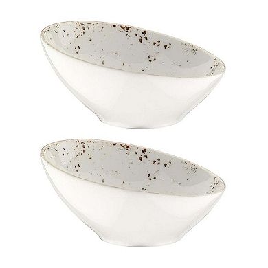 Grain dia.7.25" h:3.25" 15 oz. Round Decorated Porcelain Bowl (Set of 2)