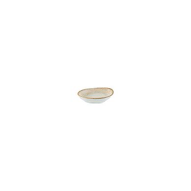 Patera 4" x 3" x h:0.75" 1 oz. Organic Shape Decorated Porcelain Bowl (Set of 4)