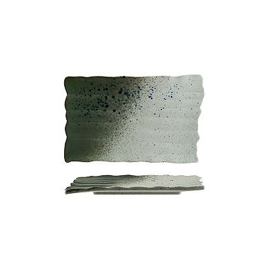 Gaia 11" x 7.25" Rectangular Decorated Porcelain Plate (Set of 4)