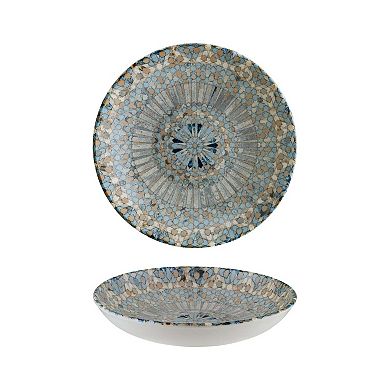 Luca Mosaic Matte dia.11" h:2.5" 57 oz. Round Decorated Porcelain Bowl (Set of 2)
