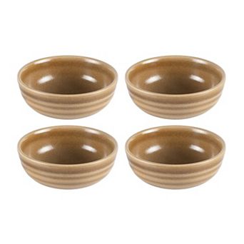Terra Pott dia.5.75" h:2" 16 oz. Round Brown Porcelain Bowl (Set of 4)