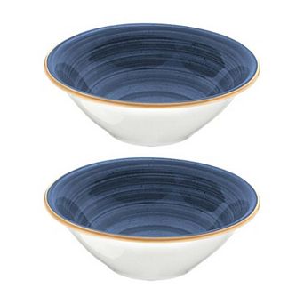 Dusk dia.8" h:2.5" 30 oz. Round Blue Porcelain Bowl (Set of 2)