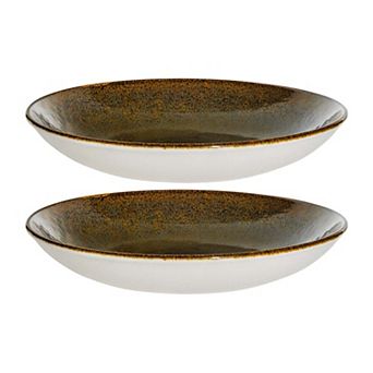 Tierra dia.11" h:2.5" 57 oz. Round Brown Porcelain Bowl (Set of 2)