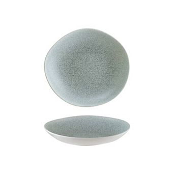 Luca Ocean Matte 10.25" x 9.5" x h:2.5" 36 oz. Organic Shape Blue Porcelain Bowl