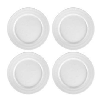 Porcelain Lizbon dia.8.5" Round White Porcelain Plate (Set of 4)