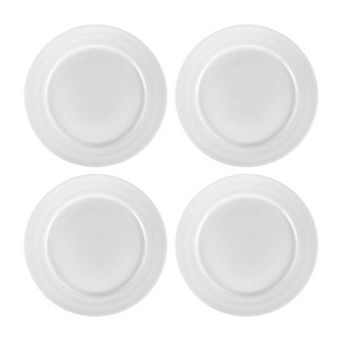 Porcelain Lizbon dia.9.25" Round White Porcelain Plate (Set of 4)