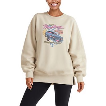 Women's Ford Motor Company Mustang Oversized Fleece Crew Sweatshirt