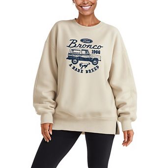 Women's Ford Vintage Bronco Rare Breed Oversized Fleece Crew Sweatshirt