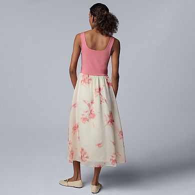 Women's Simply Vera Vera Wang Mixed Media Midi Dress