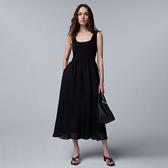 Women's Simply Vera Vera Wang Mixed Media Midi Dress