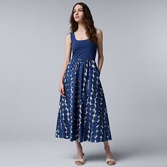 Women's Simply Vera Vera Wang Mixed Media Midi Dress