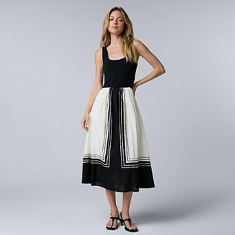 Women's Simply Vera Vera Wang Mixed Media Midi Dress