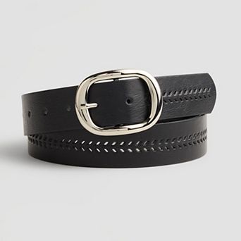 Women's Sonoma Goods For Life® Floral Texture Buckle with Burnished Strap Belt