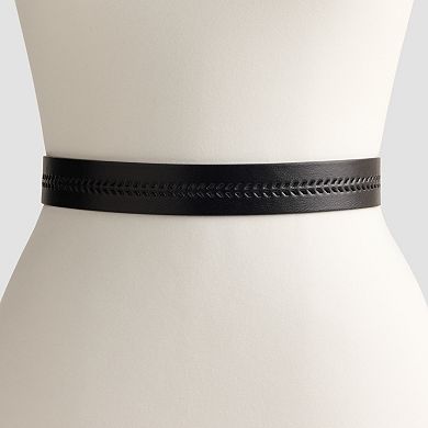 Women's Sonoma Goods For Life® Floral Texture Buckle with Burnished Strap Belt
