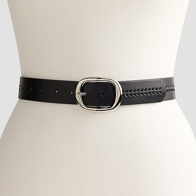 Women's Sonoma Goods For Life® Floral Texture Buckle with Burnished Strap Belt