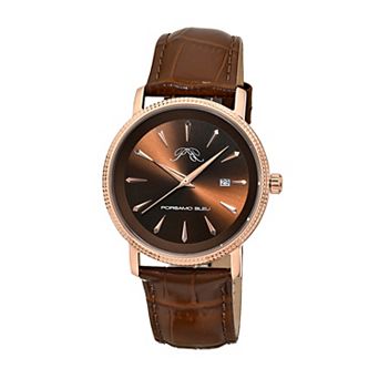 Porsamo Bleu Veritas2 Men's Leather Band Watch - 1362GVEL