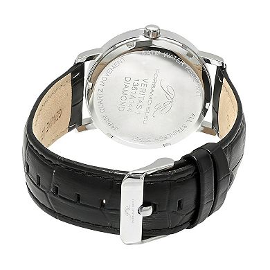 Porsamo Bleu Veritas1 Men's Diamond Leather Band Watch - 1361HVEL