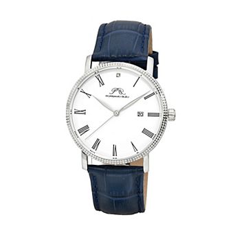 Porsamo Bleu Veritas1 Men's Diamond Leather Band Watch - 1361HVEL