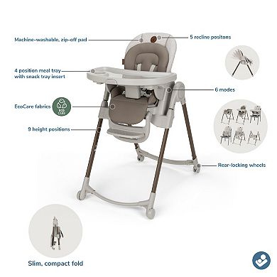 Maxi-Cosi Minla 6-in-1 High Chair with 5 Recline & 9 Height Positions