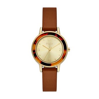 Folio Women's Leather Strap Watch