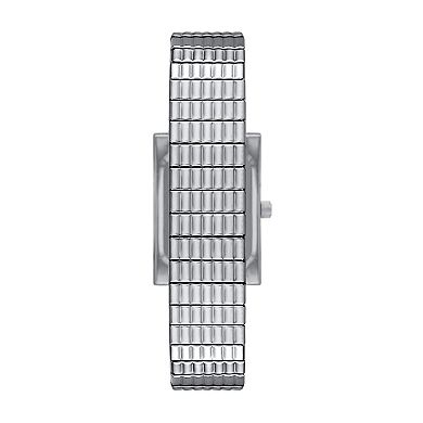 Folio Women's Silver-Tone Square Case Expansion Bracelet Watch