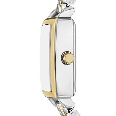 FOLIO Women's Two-Tone Stainless Steel Rectangular Bracelet Watch & 3-Piece Bracelet Set