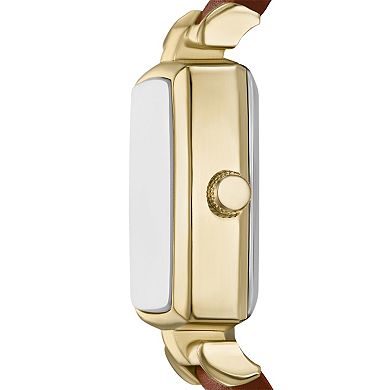 FOLIO Women's Gold-Tone Rectangular Watch & 3-Piece Bracelet Set