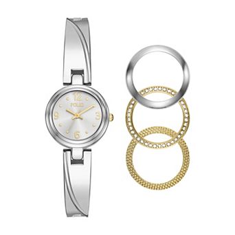 Folio Women's Open Bangle Interchangeable Bezel Watch Set
