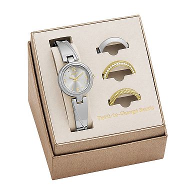 Folio Women's Open Bangle Interchangeable Bezel Watch Set