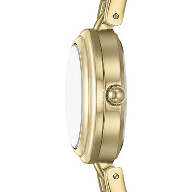 Folio Women's Gold-Tone Open Bangle Interchangeable Bezel Watch Set