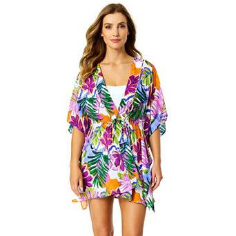 Women's Anne Cole Tropical Tie Front Kaftan Cover-Up