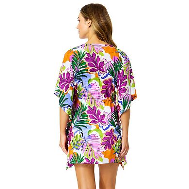 Women's Anne Cole Tropical Tie Front Kaftan Cover-Up