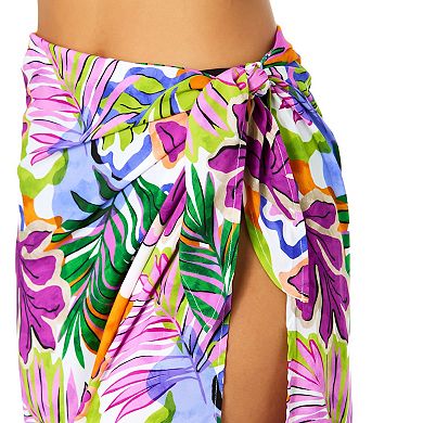 Women's Anne Cole Tropical Allover Print Tie Front Pareo