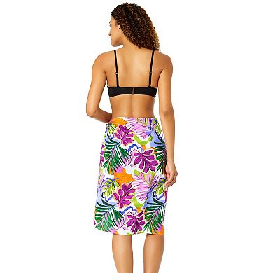 Women's Anne Cole Tropical Allover Print Tie Front Pareo