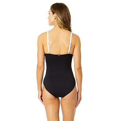 Women's Anne Cole Color-Block Mesh Paneled One-Piece Swimsuit
