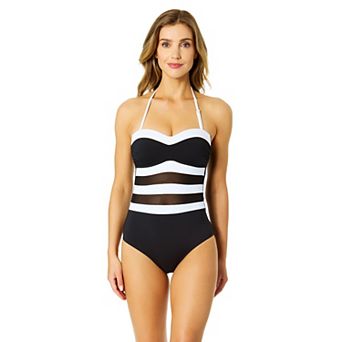 Women's Anne Cole Color-Block Mesh One-Piece Swimsuit