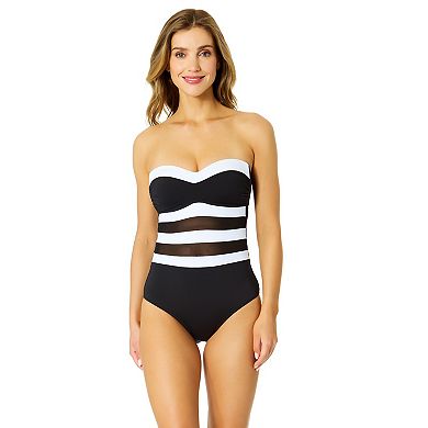 Women's Anne Cole Color-Block Mesh One-Piece Swimsuit