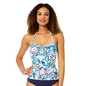Women's Anne Cole Twist Front Shirred Bandeau Tankini Swim Top