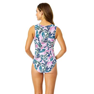 Women's Anne Cole V-Neck Snap Front One-Piece Swimsuit
