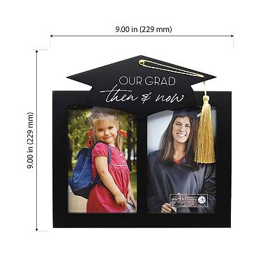 New View Gifts & Accessories Our Grad Then & Now 4" x 6" Double Photo Frame