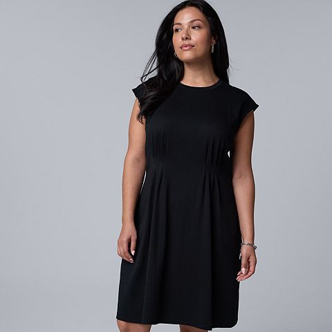 Женские платья Simply Vera Plus Size Simply Vera Vera Wang Pleated Short Knit Dress