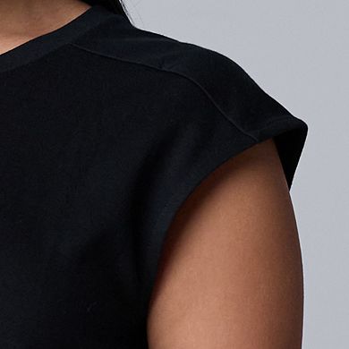 Plus Size Simply Vera Vera Wang Pleated Short Knit Dress