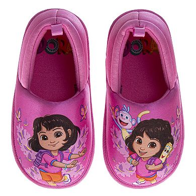 Dora the Explorer Girls' Slippers Plush, Warm, and Soft House Shoes (Toddler / Little Kid)