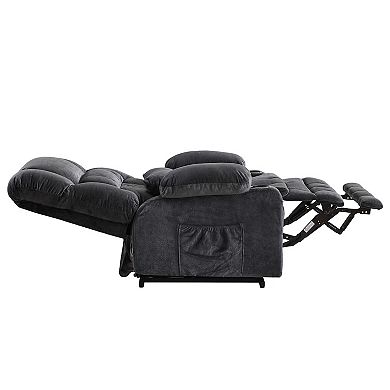 Fabric Power Recliner with Massage and USB Port